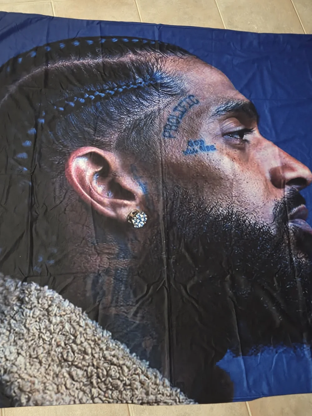 Nipsey Hussle Face Print Wall Tapestry Hanging